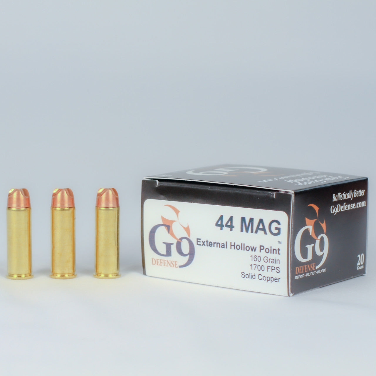 44 Mag G9 Defense External Hollow Point 1630 fps – 20rds