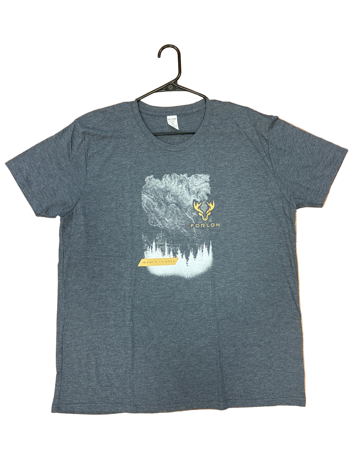 FORLOH T-Shirt in Topo Trees design — outdoor lifestyle graphic tee, available at Glenwood Springs Outdoors