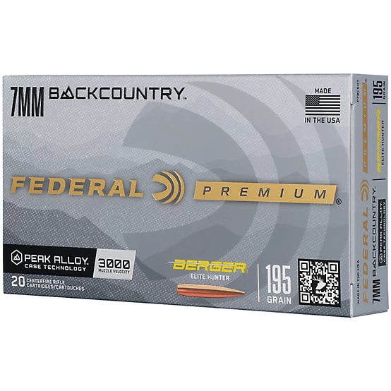 Federal 7mm Backcountry 195gr Berger Elite Hunter 20rd Box
