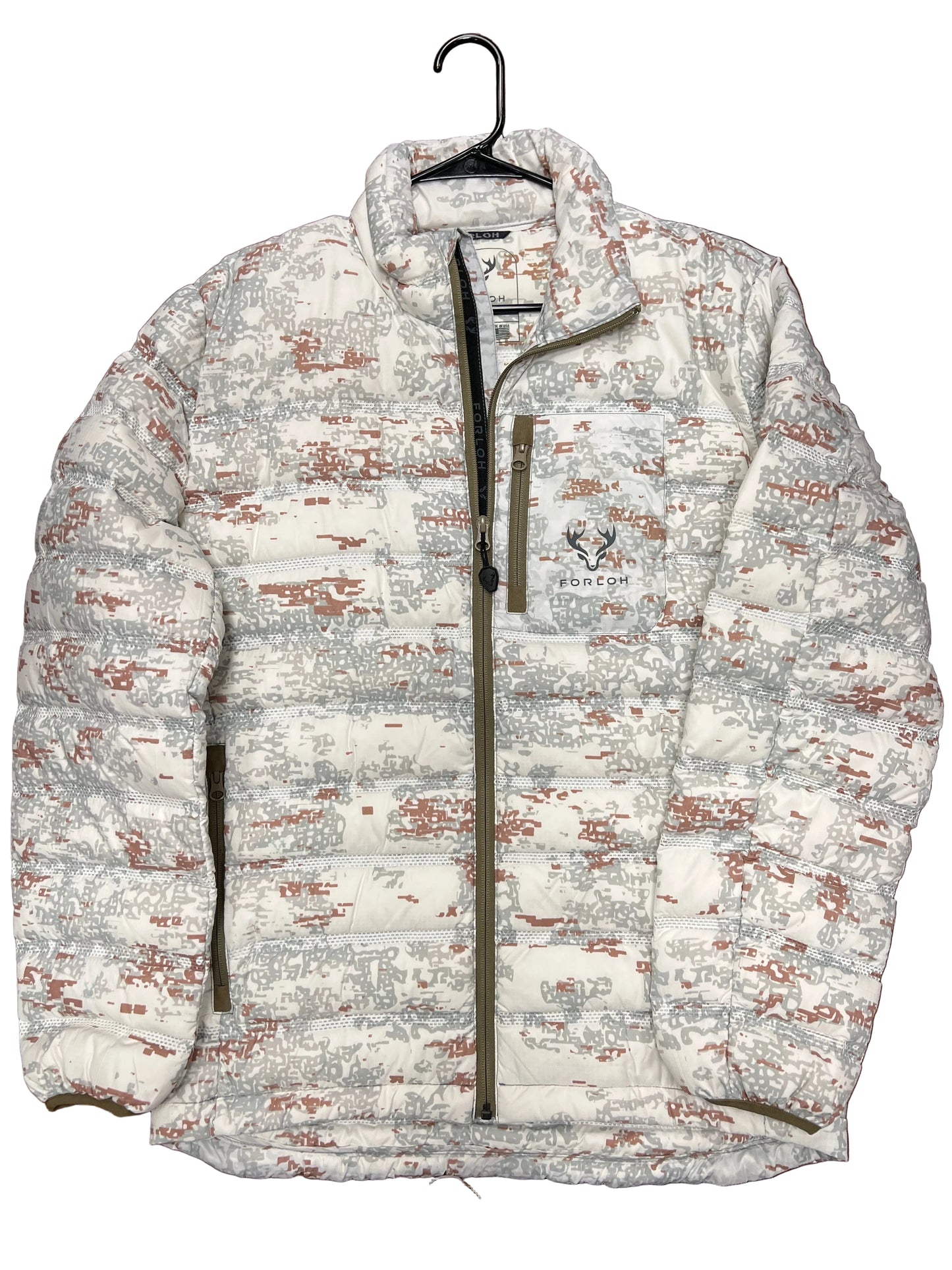 Forloh Men's Thermoneutral Down Jacket in White Camouflage — lightweight insulated hunting jacket