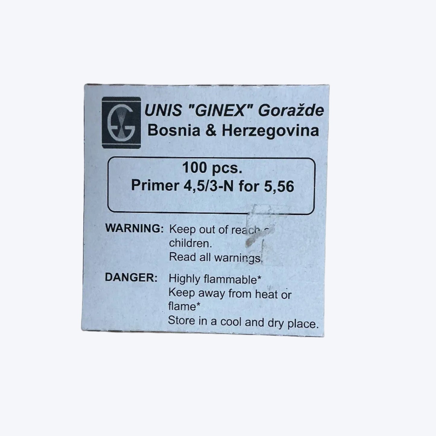 Unis “Ginex” Goražde Primer 4,5/3-N for 556 100ct