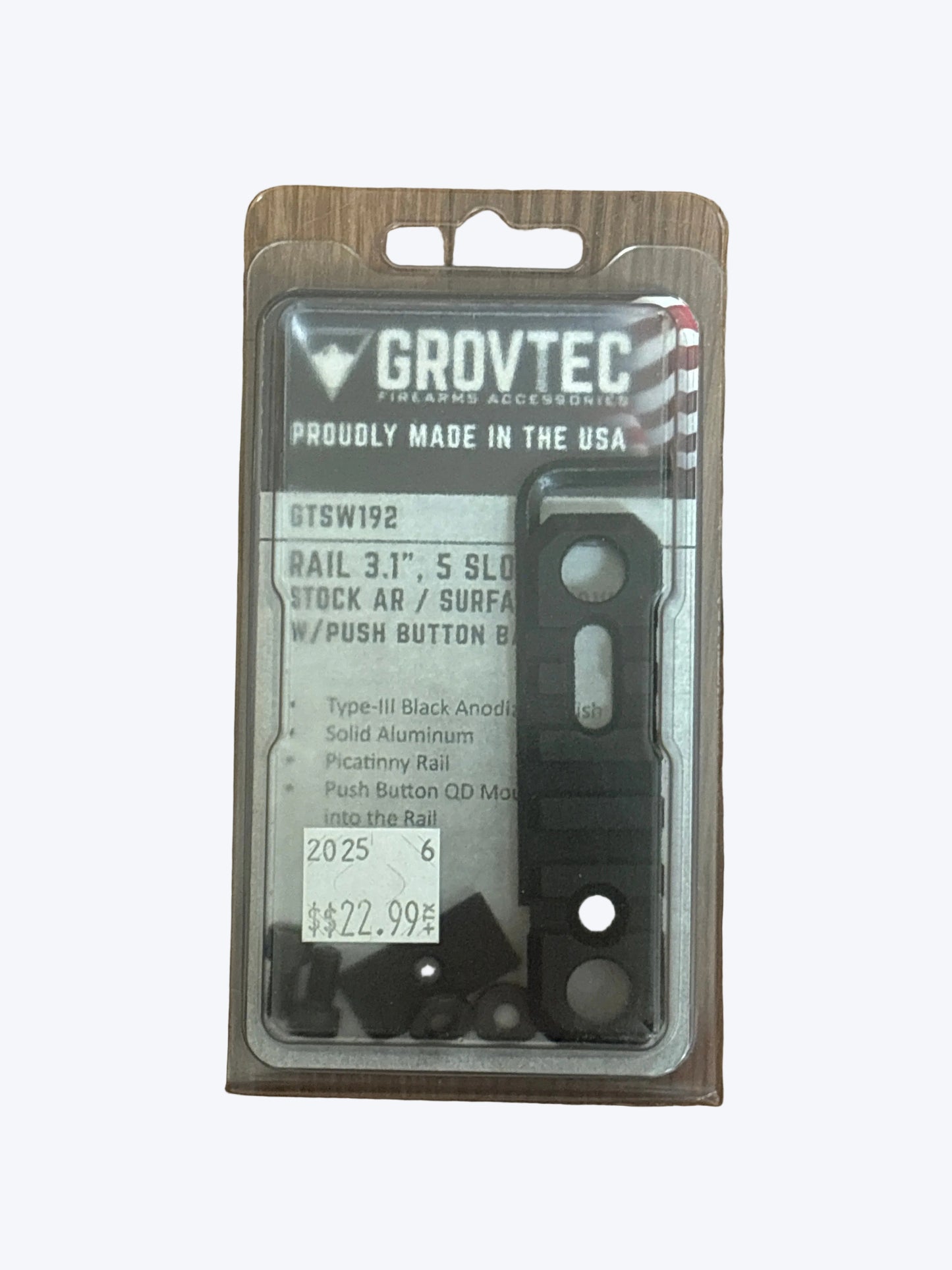 GrovTec 3.1" 5-Slot M-LOK Picatinny Rail