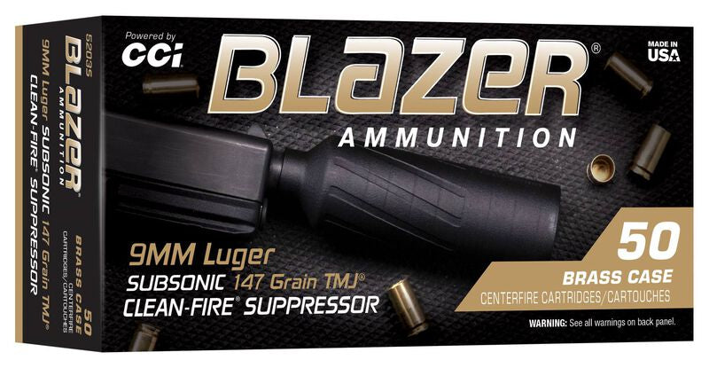 Blazer 9mm Subsonic 147gr TMJ 50rds