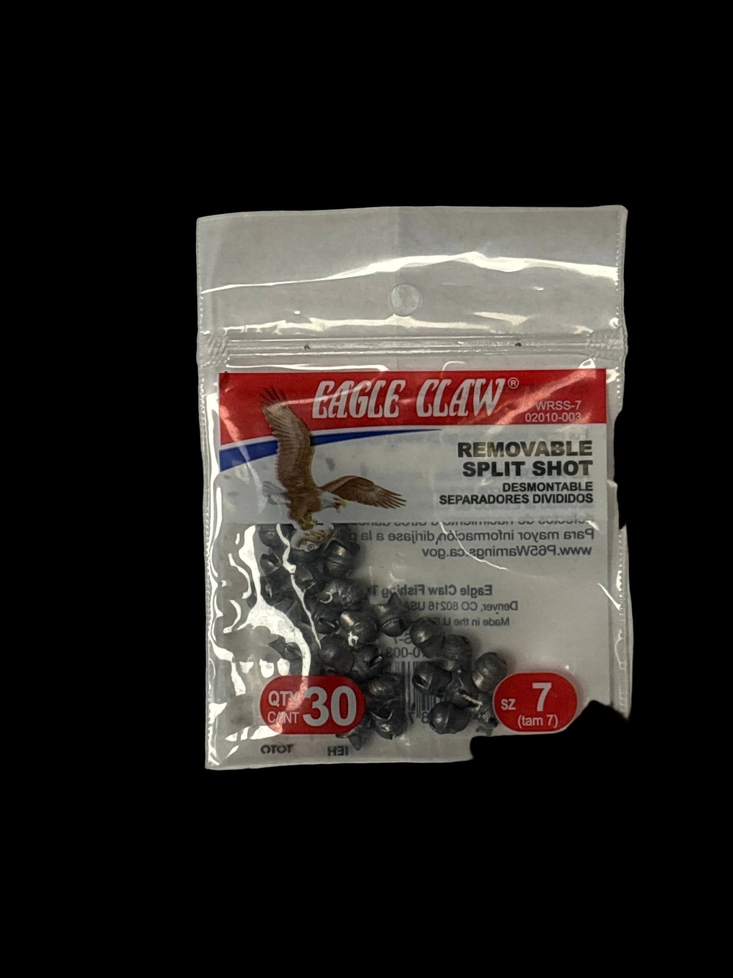 Eagle Claw Split Shot weights — versatile sinkers for Colorado fly fishing, nymphing, and spin fishing setups