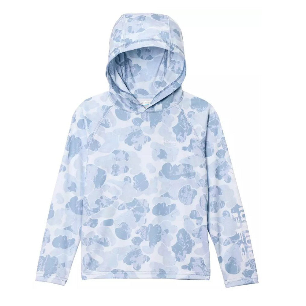 Columbia Youth Super Terminal Tackle Hoodie in Blue Camo — UPF 50 kids fishing hoodie at Glenwood Springs Outdoors