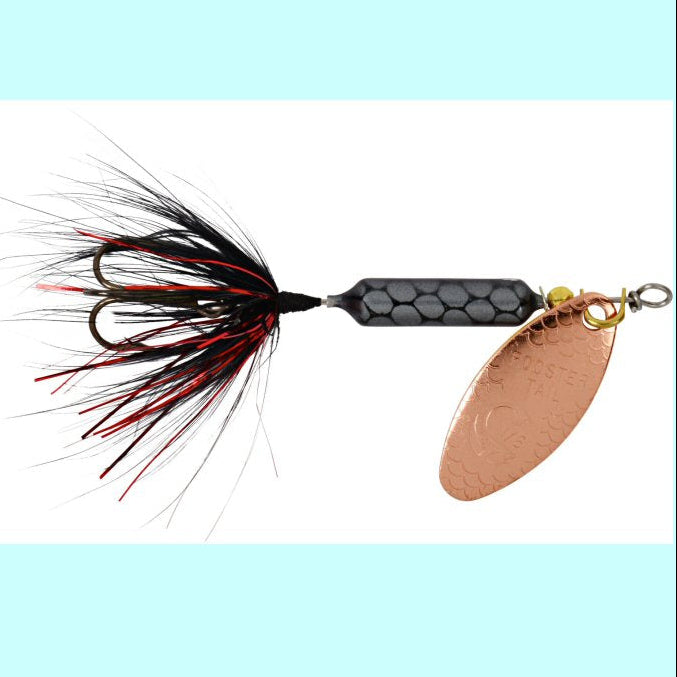 Worden's Rooster Tail 1/6 oz 210 Inline Spinner - Copper Tinsel Black CTBL