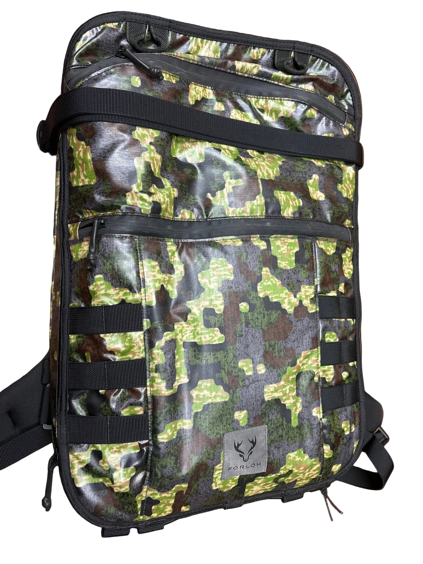 Forloh ONE technical hunting backpack in light camo, premium backcountry pack for mountain hunting