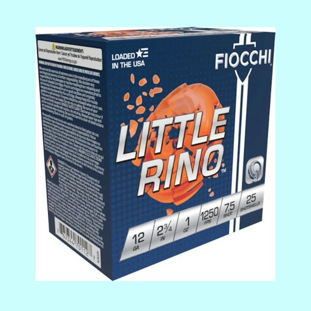 Fiocchi Little Rino 12GA 2 3/4 1250FPS 1OZ #7.5 CASE