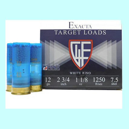 Fiocchi White Rino 12GA 2 3/4 1250FPS 1 1/8OZ #7.5 CASE