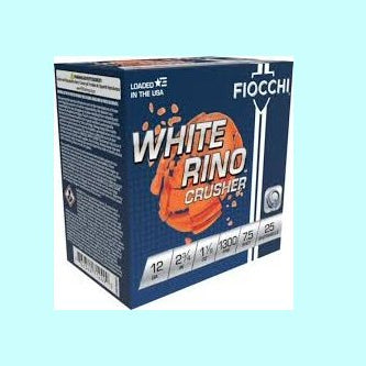 Fiocchi White Rino Crusher 12GA 2 3/4 1300FPS 1 1/8OZ #7.5 CASE