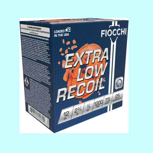 Fiocchi X-Low Recoil Trainer 12ga 2 3/4” 1200FPS 7/8oz. #7.5 - Case