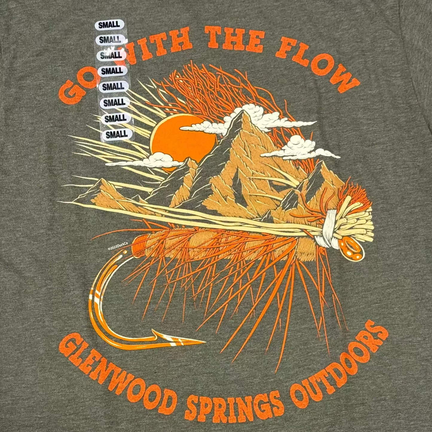 Olive Green "Go with the flow" T-Shirt