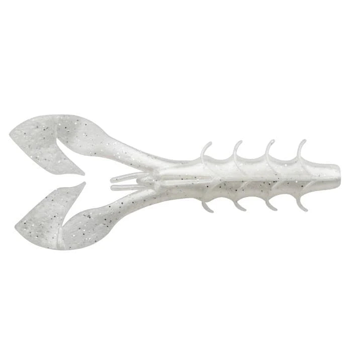 YUM Spine Craw Soft Plastic Craw Bait – White/Silver Flake | Bass Fishing Flipping & Pitching Lure