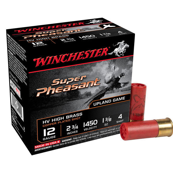 Winchester Super Pheasant High Velocity High Brass 12ga 1450fps 1 3/8oz #4 Shot