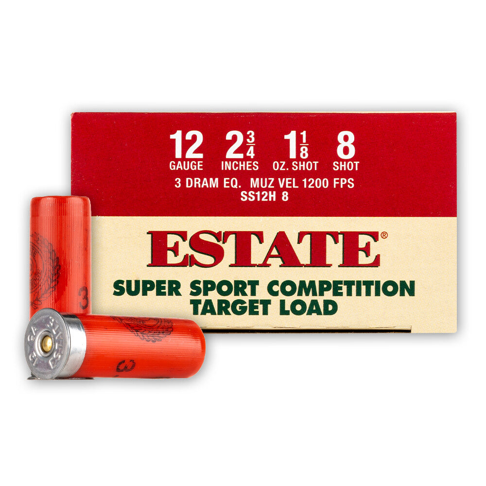 Estate Super Sport 12GA 2 3/4 1 1200FPS 1/8OZ #8 CASE