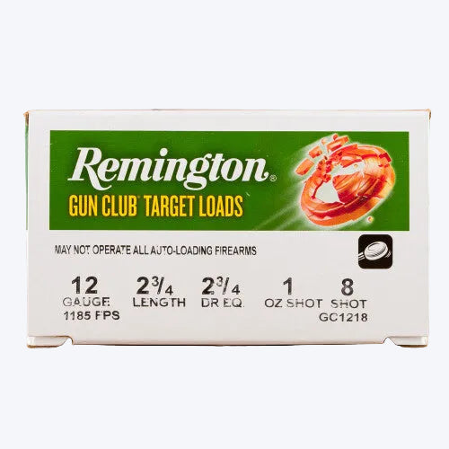 Remington Gun Club 12GA 2 3/4 1185FPS 1OZ #8 CASE