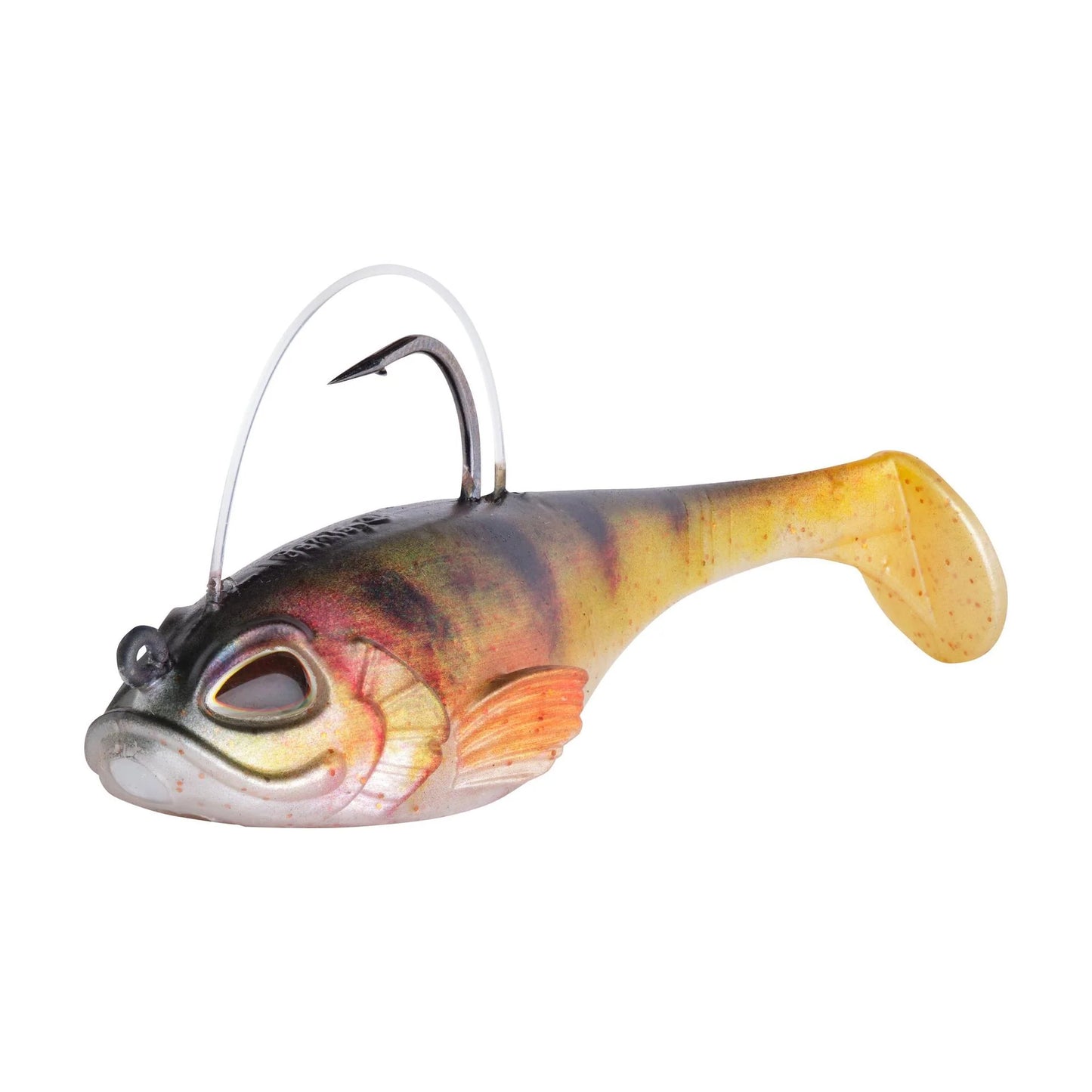 Berkley PowerBait Agent E 3.75in swimbait in Yellow Perch — bottom-dwelling bass and walleye lure with built-in rattle