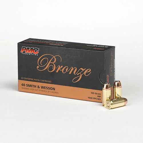 PMC .40 S&W 165gr Jacketed Hollow Point self-defense handgun ammunition box
