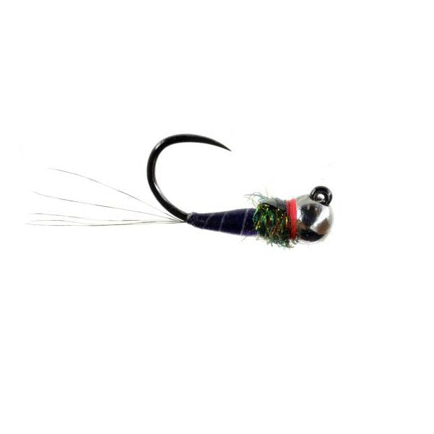 Jiggy Iron Lotus TB purple tungsten jig attractor nymph sizes 14, 16, 18 and 20 for euro nymphing on the Roaring Fork and Frying Pan rivers in Colorado