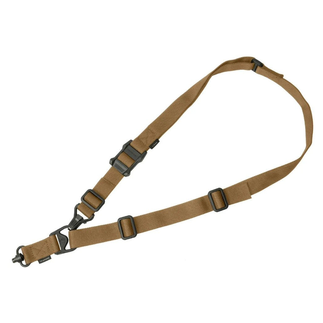 Magpul MS3 Single QD Gen2 Sling in Coyote — convertible 1-to-2 point QD rifle sling, available at Glenwood Springs Outdoors