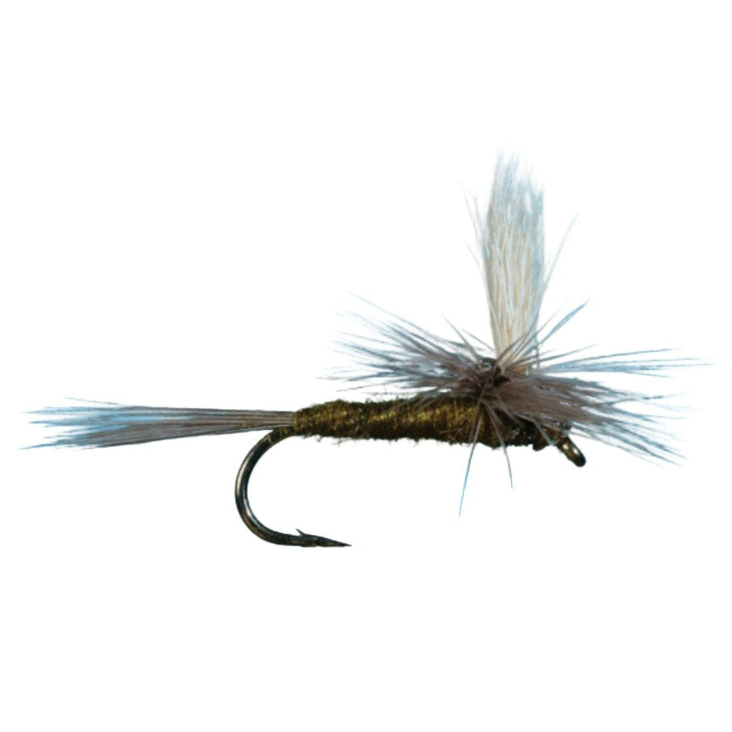 Parachute Blue Winged Olive Dark Olive dry fly for trout fishing — available at Glenwood Springs Outdoors, Glenwood Springs, CO