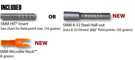 Easton FMJ Max 5mm Fletched Arrows w/HIT Inserts 6pack