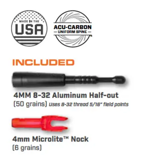 Easton 4mm Axis Fletched Arrows 6pack