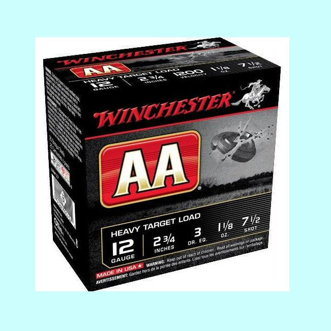 Winchester AA 12ga Heavy Target Load 2 3/4 1200FPS 1 1/8oz. 7.5# - Case