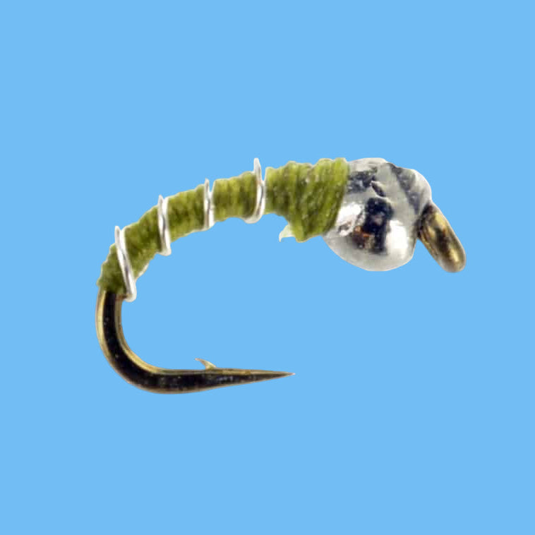 Zebra Midge - Olive/Silver