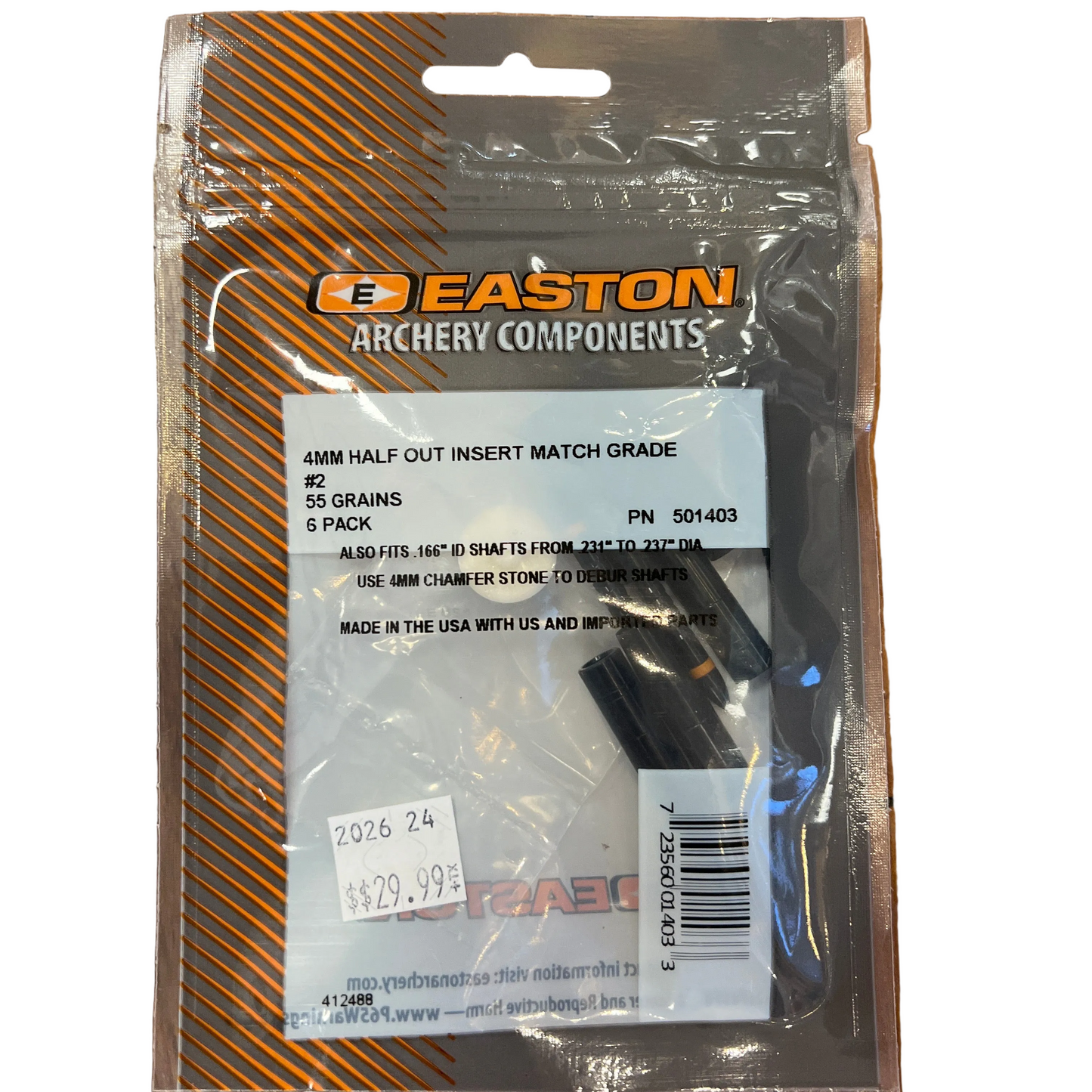 Easton 4mm Half out inset match grade