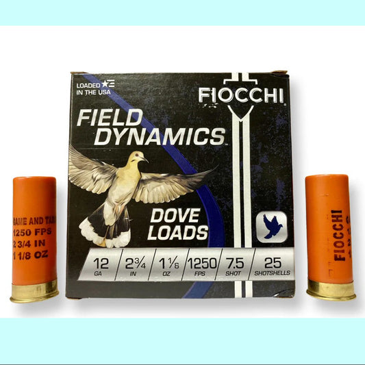 Fiocchi Field Dynamics Dove Loads 12ga 7.5 Shot 2 3/4" 1oz 1250fps