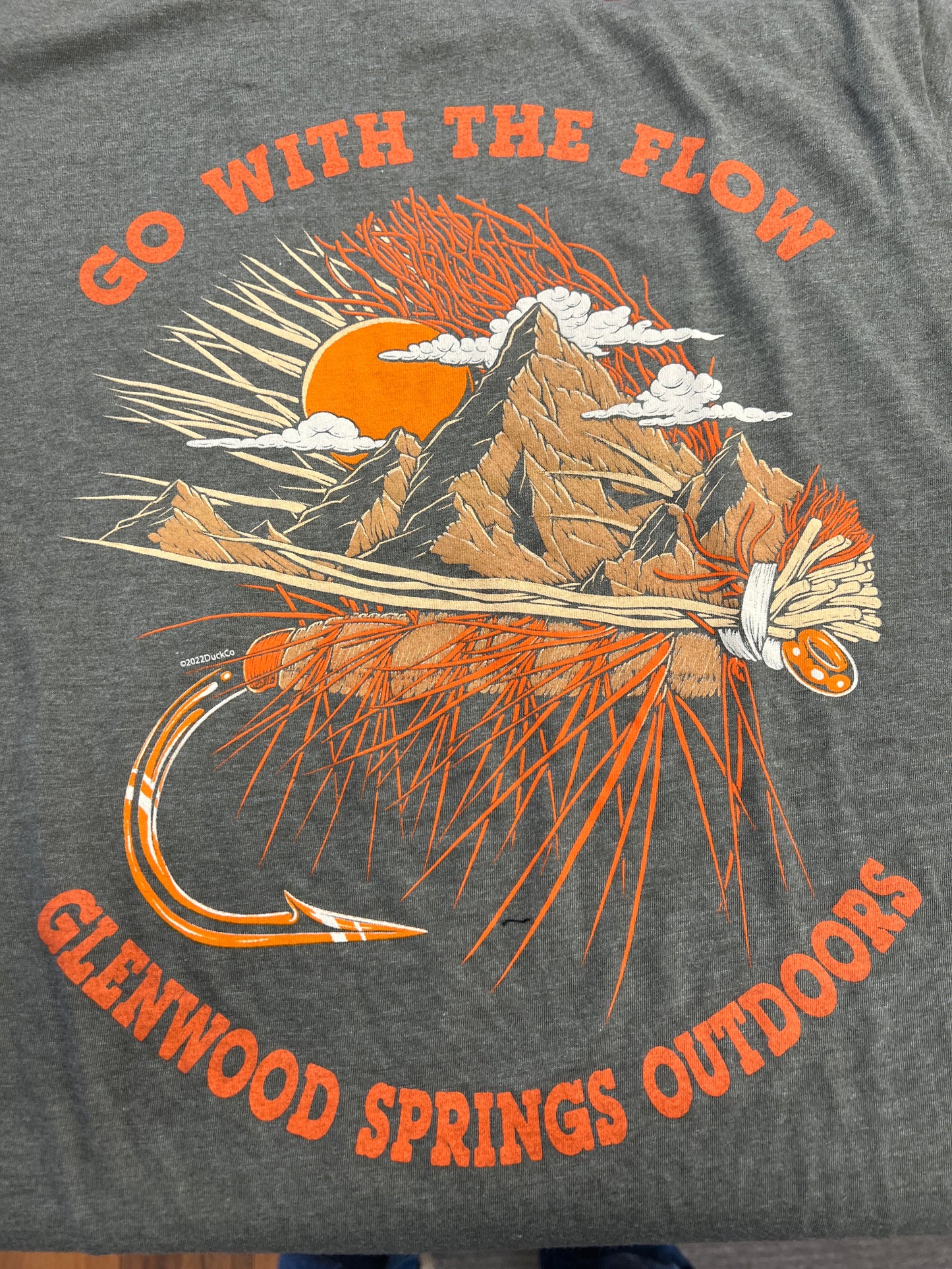 Olive Green "Go with the Flow" T-Shirt | Glenwood Springs Outdoors