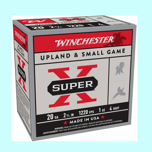 Winchester Super X 20ga 1oz 1250fps #4 Shot