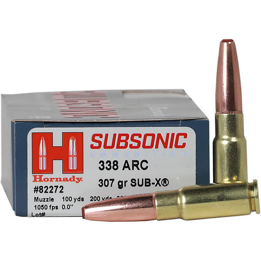 Hornady .338 ARC 307 gr Sub-X Subsonic Ammunition