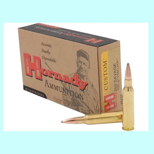 250 Savage Hornady Custom 100gr InterLock SP 2820 fps 20rds