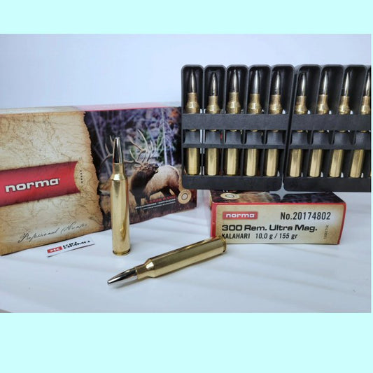 300 Rem Ultra Mag Norma Kalahari 155gr HP 3360 fps 20rds