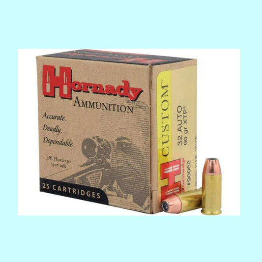 32 Auto Hornady Custom 1000 fps 60 Grain XTP