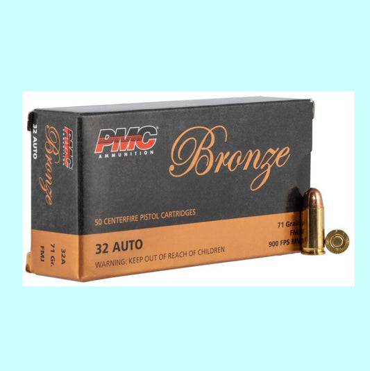 32 ACP PMC Bronze 71gr FMJ 900fps 50 Rounds