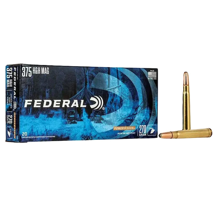 375 H&H Mag Federal 270 Grain JSP Power Shok