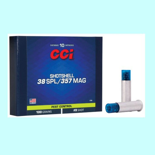 38Spl/357 CCI Shotshell Mag 100gr #9 Shot 1000 fps – 10rds
