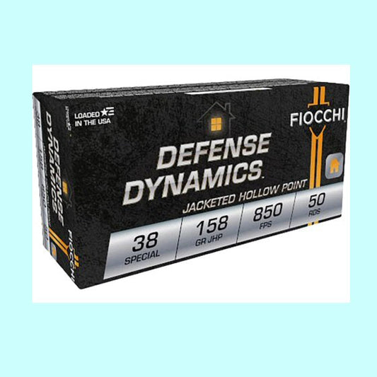 38 Special Fiocchi Defense Dynamics 950 fps 125 Grain JHP 50 Rounds