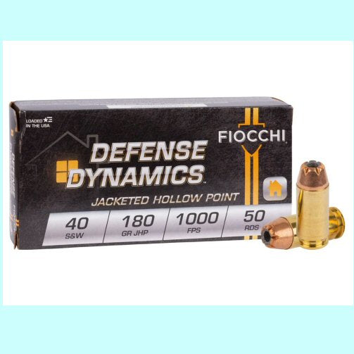 40 S&W Fiocchi Defense Dynamics 165gr JHP 1150 fps – 50rds