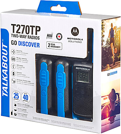 Motorola T270TP handheld two-way radios, 3-pack, for outdoor group communication
