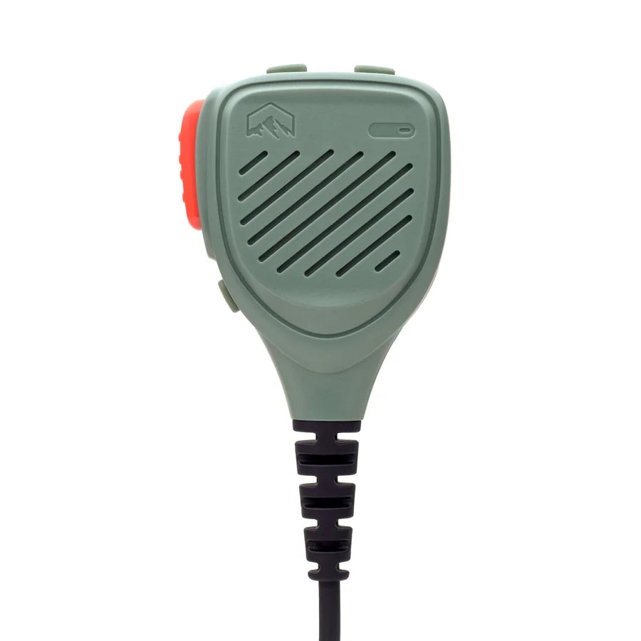 Rocky Talkie Expedition Mic — IP67 waterproof hand mic with PTT button and 360° clip for backcountry radio communication