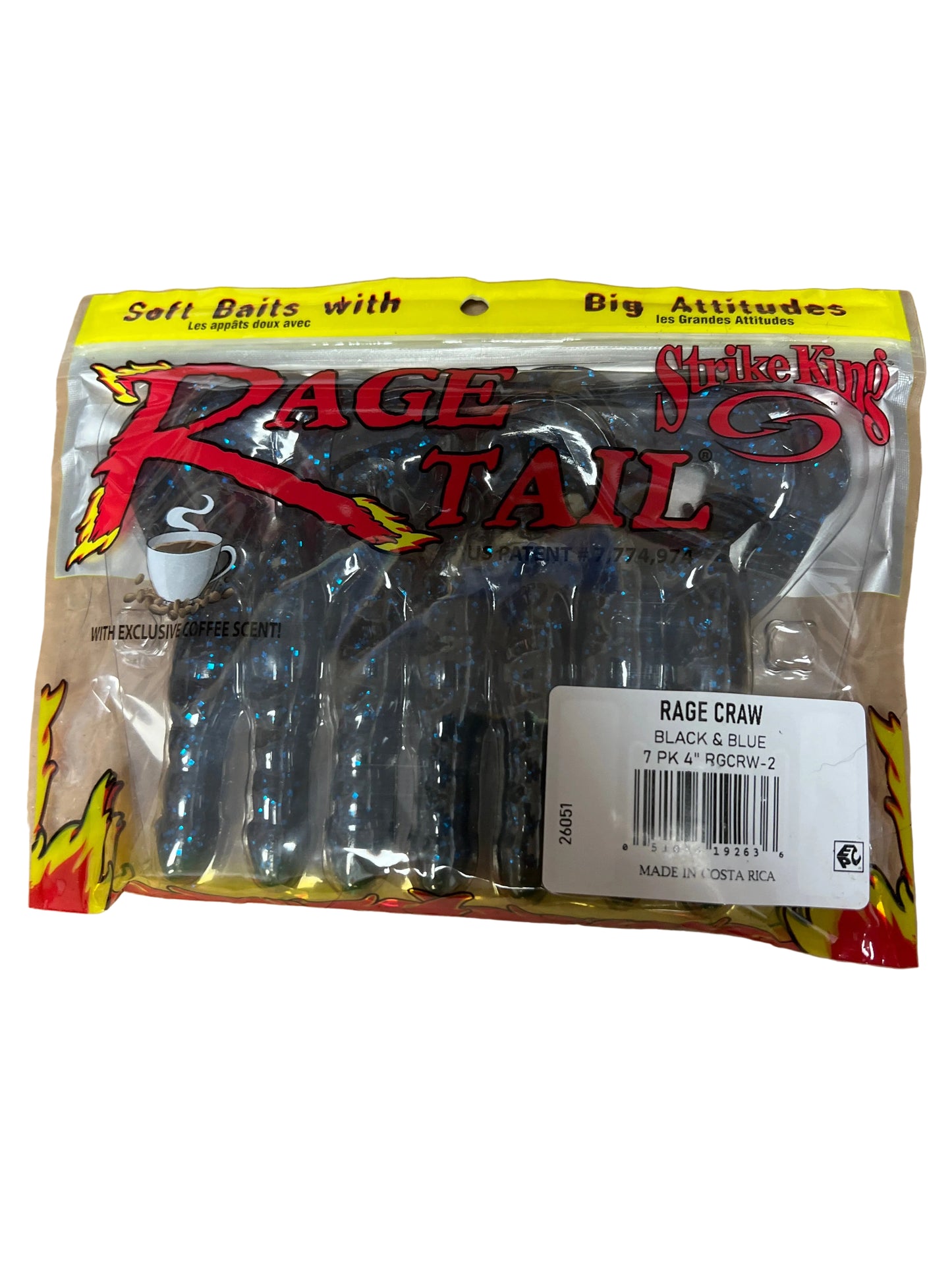 Strike King rage tail soft bait 7pack 4inch