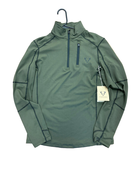 FORLOH Men's Deep Space Long Sleeve 1/2 Zip in Green — premium hunting mid-layer, available at Glenwood Springs Outdoors