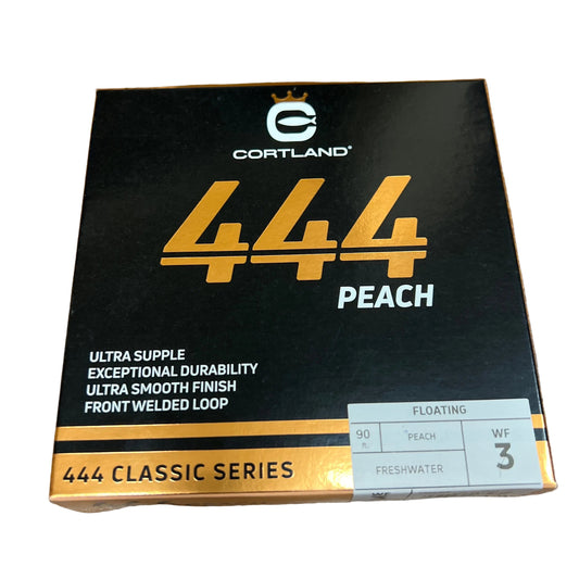 Cortland 444 Peach Series fly line in WF3–WF6 — all-purpose floating fly line for trout fishing on Colorado rivers, available at Glenwood Springs Outdoors