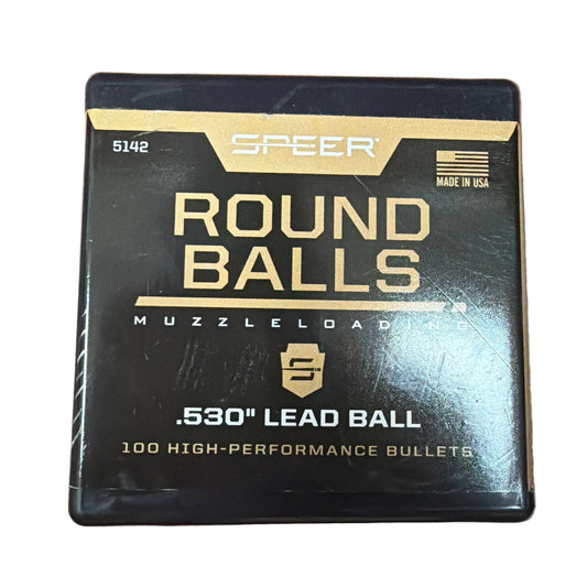 Speer .530 inch pure lead round balls for .54 caliber muzzleloader patched round ball loads