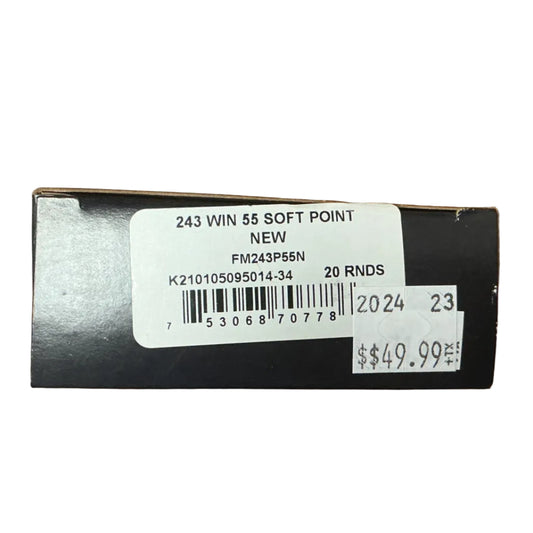 243 Win Freedom Munitions 55gr Soft Point 3800 fps 20rds
