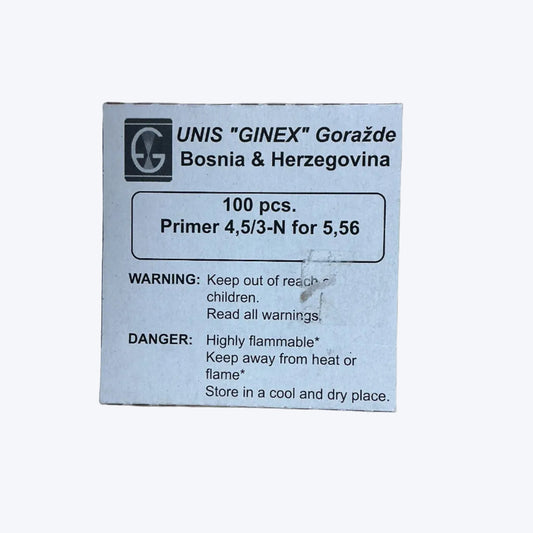 Unis “Ginex” Goražde Primer 4,5/3-N for 556 100ct